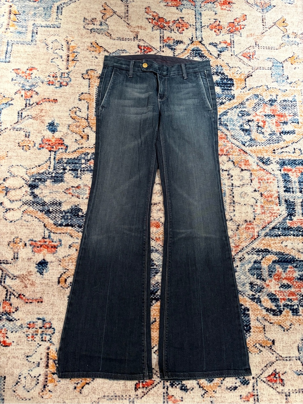 7 For All Mankind Dark Blue Flare Jeans